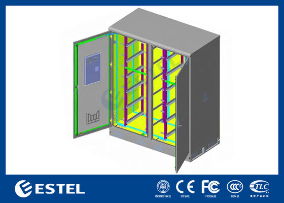 Уличный электротехнический шкаф IP65 42U с двумя отсеками – RAL7035, конструкция из оцинкованной стали 1,5 мм и нержавеющей стали SUS316 для повышенной прочности и защиты