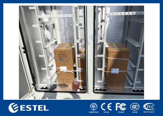 42U Двухкомплектный наружный телекоммуникационный кабинет 2400×1000×2100 мм одностенный корпус с батарейным отсеком