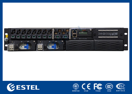 ET48100-P5E22 Система распределения постоянного тока для телекоммуникационных сетей, установленная на стойке, с 8 выходами питания, 2 входами батареи и интегрированным мониторингом
