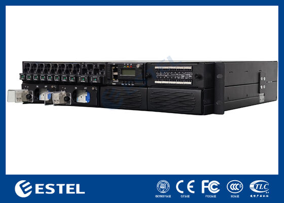 ET48100-P5E22 Система распределения постоянного тока для телекоммуникационных сетей, установленная на стойке, с 8 выходами питания, 2 входами батареи и интегрированным мониторингом