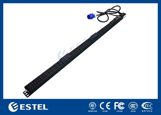 Черный 200 - 240VAC 32A Вертикальный PDU с C13 / C19 розетками для распределения энергии